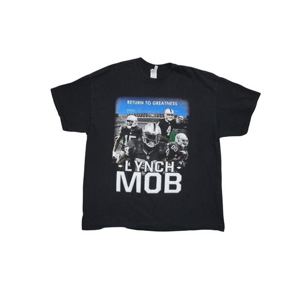 Raiders Lynch Mob Graph – Marshawn Lynch Return to Greatness NFL Shirt Size 2XL - Picture 2 of 7